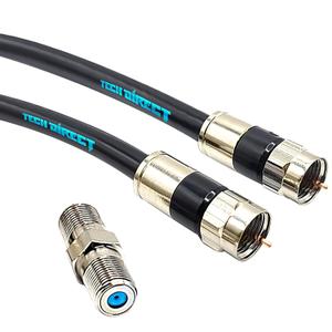 10FT RG6 Coaxial Cable Black - High Speed Internet, Cable TV, Antenna, Satellite Broadband Low Resistance RG6 Coax Cable Cord Low Loss TV Cable Extension Wire with Connectors Extra-Durable
