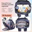 Dikaslon Diaper Bag Backpack with Portable Changing Pad, Pacifier Case and Stroller Straps, Large Unisex Baby Bags for Boys Girls, Multipurpose Travel Back Pack Moms Dads, Navy Blue