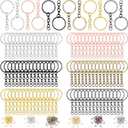 Hotop 360 Pcs Key Rings for Crafts Keychain Making Kit Including 90 Open Jump Rings Connectors, 180 Small Screw Eye Pins Hooks Bulk for DIY Keychain Supplies Crafts Jewelry Making(25 mm,Mixed Color)