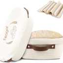 Feagar Banneton Bread Proofing Basket Set - 2 Pack Oval Cotton Rope Bread Basket with Liners, Covers & Proofing Cloth for Artisan Bread Baking, Sourdough Bread Baking Supplies