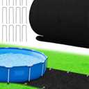 Ground Pool Pathways, Above Ground Walkways, Absorb Water Prepunched Hole Pool Spa Floor Mat, Non Slip Backing Spa Pad with Storage Strap Ground Stakes for Hot Tubs Lawns (10 ft x 22 inch)