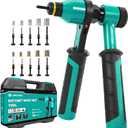 LIBRATON Rivet Nut Tool, Rivnut Tool, Professional Ratchet Nutsert Tool Kit, Nutsert Gun Kit with 10 SAE and Metric Mandrels, 100PCS Rivet Nuts, Rugged Carry Case, Insert Tool Kit for Automotive