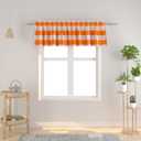 Window Curtain Valances 14 inches Long Living Room Bedroom Kitchen 1 Panel Buffalo Check Small Short Mini Valance Curtain Topper Rod Pocket Classic Country Farmhouse 90W"x14L" - Orange & White