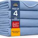 Utopia Bedding Washable Underpads 18" x 24" (Pack of 4), Waterproof Reusable Heavy Absorbency Incontinence Bed Pads for Adults, Kids, Elderly and Pets, Bedwetting Pads for Sofa and Couch (Blue)