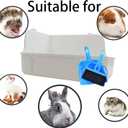 Rabbit Litter Box for Cage Corner Bunny Toilet Small Animal Potty Training with Dustpan Broom Chew Toys for Chinchilla Ferret Hedgehog Gerbil (10 Pcs) (White)