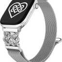 Celtic Knot Metal Band Compatible with Apple Watch Bands for Women 38/40/41/42/44/45/46/49mm Stainless Steel Magnetic Loop Mesh Strap for iWatch SE Series 11/10/9/8/7/6/5/4/3/2/1/Ultra(1/2) (Silver)