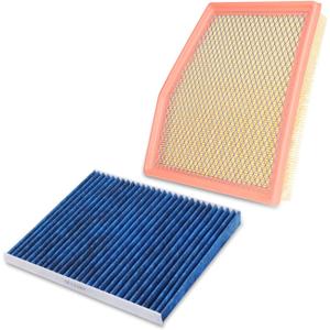 Cabin & Engine Air Filter Fit for Chrysler Grand Caravan 2021-2024 V6 3.6L, Pacifica 2017-2026 V6 3.6L (Not for Hybrid) Activated Carbon Cabin Filter Replacement CA12091 68214516AA CF12283