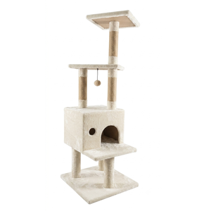 Cat Tree with Cat Scratching Post for Indoor Cats, Cat Tower with Scratching Board and Playful Toy Balls, Cat Tree Tower with Cozy Hammock - 134.5cm Ravi Cat Tree