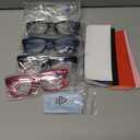 6 Pack Reading Glasses for Women Blue Light Blocking Computer Square Readers with Spring Hinge (Mix Color, 1.25, x)