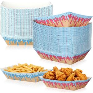 100 Pack Baseball Ice Cream Drip Party Supplies, Baseball Paper Food Trays, Ice Cream Drip Disposable Serving Tray for Sport Party Favors Decoration Dessert Sandwich