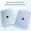G JGOO Compatible with MacBook Air 13 inch Case 2026 2025-2022 M5 A3449 M4 A3240 M3 A3113 M2 A2681, Matte Plastic Hard Shell for MacBook Air 13.6 inch Case +Keyboard Cover +Screen Protector, Sky Blue