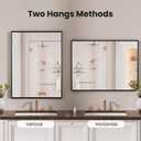 LOAAO Black Bathroom Mirror 22"X30" for Wall, Rectangle Bathroom Vanity Mirror, Hangs Vertically or Horizontally, Easy to Install, Modern Design