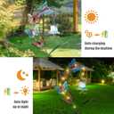 Decorative Solar Garden Light, Butterfly Glass Flower Stake for Lawn Yard