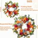 2 Pcs Fall Wreaths for Front Door, 26 Inch Fall Door Wreath