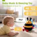 hahaland Tummy Time Bouncing Bee Toy for 6-12 Month, Musical Dancing Plush Bee Baby Toys 9 Month Old, Vibrating & Buzzing Bee Toy Gifts for 1 Year Old Boy & Girl