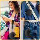 3 x Dual Pouch Wristlet Keychain Wallet Double keychain wallets Mini Pouch Coin Purse Women Coin Detachable Wrist Zip Bag (Black)