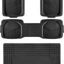 Amazon Basics 4-Piece Heavy Duty PVC Floor Mats with Cargo Liner and Rear, Waterproof Trim To Fit Car Mats, Black