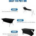 6FT Black Table Cloth - 1 Pack Fitted Stretch Rectangle Spandex Tablecloth, Washable Table Cover for Party, Picnic, Wedding, Banquet, Birthday and Festival(30" x 72")