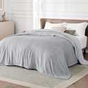 Bedsure GentleSoft Fleece Blanket California King Light Grey - Lightweight Plush Fuzzy Cozy Soft Bed Blankets, 102x96 inches