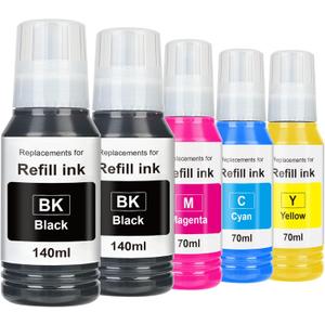 Replacement for Epson 502 Ink Refill Bottles Remanufactured for Ink for EcoTank ET-3850 ET-2850 ET-4850 ET-15000 ET-3760 Printer (5 Bottles, 2BK,CMY)