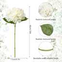 Suncalla 8 Pcs Ivory Hydrangea Artificial Flowers 18 Inch Valentines Faux Hydrangea Flowers with Stems Fake Bouquet Bulk Realistic Floral for Spring Summer Wedding Home Table Indoor Decoration