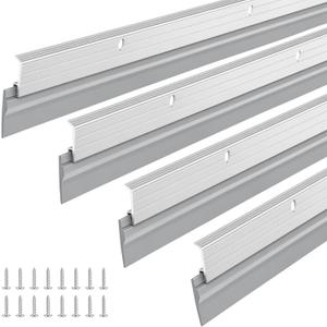 FoldTier 4 Pcs Door Sweep for Bottom of Door, 1-5/8 x 36 Inch, Silver