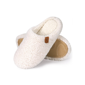 EverFoams Women's Fuzzy Slip-on Slippers Soft Comfy Memory Foam Indoor House Shoes 7-8