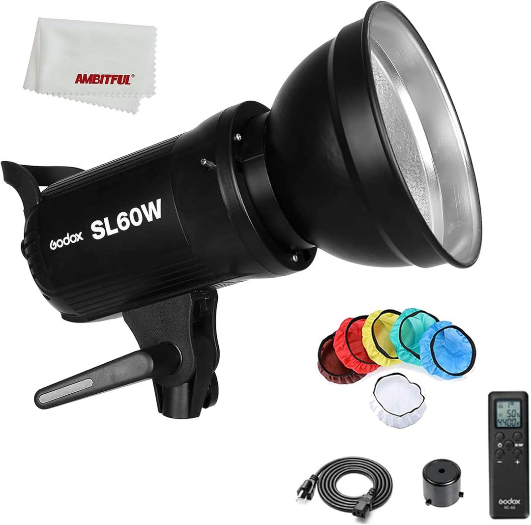 Godox SL-60W CRI 95+ LED Video Light SL60W White 5600K Version 60WS Bowens Mount+Remote Control+Reflector