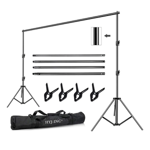 12ft x 10ft Photo Video Studio Heavy Duty Adjustable Photography Muslin Backdrop Stand Background Support System Kit with Carry Bag 4 Spring Clamps