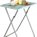 Garden 4 you Folding TV Tray Table TV Dinner Table with Sturdy MDF Top,Eating Trays for Living Room with No Assembly Required 15 x 18.9 x 26 in(Sea Blue,1PC)