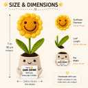 2 x Handmade Positive Sunflower Doll Crochet Youre My Sunshine Positive Gift for Friends, Family, Coworkers, Mom, Grandma, Women Flower Desk Decor for Christmas, Birthday, Appreciation