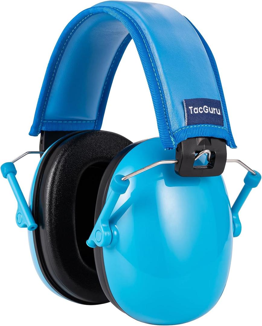 130 Solid Color Edition, Kids Ear Protection Earmuffs, Hearing Protection for Kids, One Size for 3-16 Yr Old (Neon Blue)