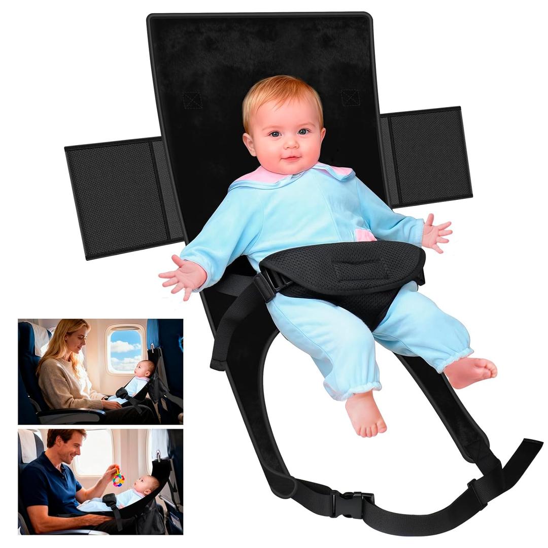 TRELC Portable Baby Airplane Bed, Toddler Airplane Bed for 1-8 Months Old Baby, Babies Infant Beds for Flight, Baby Travel Essential for Flying