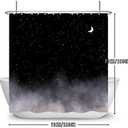 Midnight in The Mist Shower Curtain, Starry Sky Moonlit Night Shower Curtain Set for Bathroom, Fabric Bath Curtain with Hooks, 72x72in (29)
