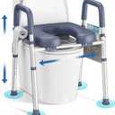 KEKOY Toilet Seat Risers for Seniors, Adjustable Height Width, Fits Most