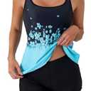B2prity Tankini Swimsuits for Women Two Piece Bathing Suits Tummy Control Long Torso Tank Tops with Shorts Sky Blue, L