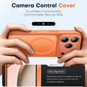 TAURI for iPhone 17 Pro Max Case, Compatible with MagSafe, (Full Camera Protection) Camera Control Cover Solid-Color Matte Magnetic 17 Pro Max Phone Case, Orange