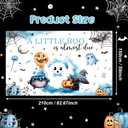 7x5ft Halloween Baby Shower Backdrop for Boys A Little Boo is Almost Due Blue Background Decorations Halloween Cute Ghost Boo Newborn Baby Party Photo Booth Props