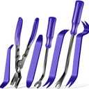 Keze 7 Pcs Auto Plastic Trim Removal Pry Tool & Clip Plier Remover Kit for Removal Car Body Upholstery Door Panel Dashboard Automotive Push Rivets Fasteners-Blue