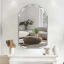Suidia Bathroom Mirror, 20"x 30" Wall Mirror, Frameless Bathroom Mirror with Beveled Edge for Bedroom, Living Room, Entryway, Hallway, Arched Shape