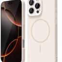 oakxco for iPhone 16 Pro Case Silicone Mag Safe, Magnetic Slim Thin Phone Case Compatible with Magsafe, Women Girls Cute Girly Aesthetic Soft Rubber Gel Safecase with Camera Cover, Beige