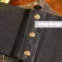 Bounzhi Women Wide Elastic Corset Belt Stretch Leather Belt Dresses Belt Lace Vintage Waist Belt Buckle for Women and Girls (Black)