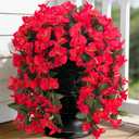 INXUGAO 2 pcs Artificial Faux Bougainvillea Flowers Plants for Outdoor Outside Summer Decoration, Fake Silk UV Resistant Long Trailing Vines for Front Door Porch Planter Balcony