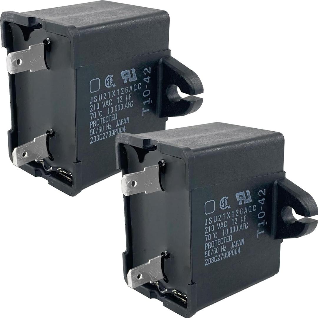 2-Pack JSU21X126AQC Run Capacitors - Compatible with GE Refrigerators - Replaces WR55X24064, WR55X20800, and More