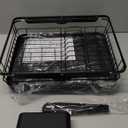 Kitsure Dish Drying Rack- Space-Saving Dish Rack, Dish Racks for Kitchen Counter and Sink, in Sink Dish Drying Rack with a Cutlery Holder, 12''W x 15''~23''L, Black