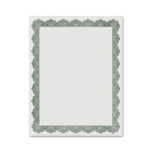 Parchment Paper Certificates, 8.5 x 11, Optima Green with White Border, 25/Pack