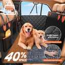 IJVAE Hard Bottom Car Seat Cover for Dog swith Removable Soft Blankets,Scratch-Proof and Anti-Slip Car Dog Hammock for Large Dogs Brown for Crew Cab Trucks F150