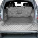 PETICON SUV Cargo Liner for Dogs, Waterproof Pet Cargo Cover Dog Seat Mat for SUVs Sedans Vans with Bumper Flap Protector, Non-Slip, Large Size Universal Fit, Gray