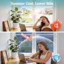 Haton Window Tint for Home, One Way Film, Blue Silver 23.6" x 78.7"