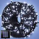 JMEXSUSS 600 LED Solar Christmas Lights Outdoor Waterproof, 206.7ft White Solar Lights Outdoor, 8 Modes White String Light for Yard Patio Tree Gardens Wedding Party Christmas Decor